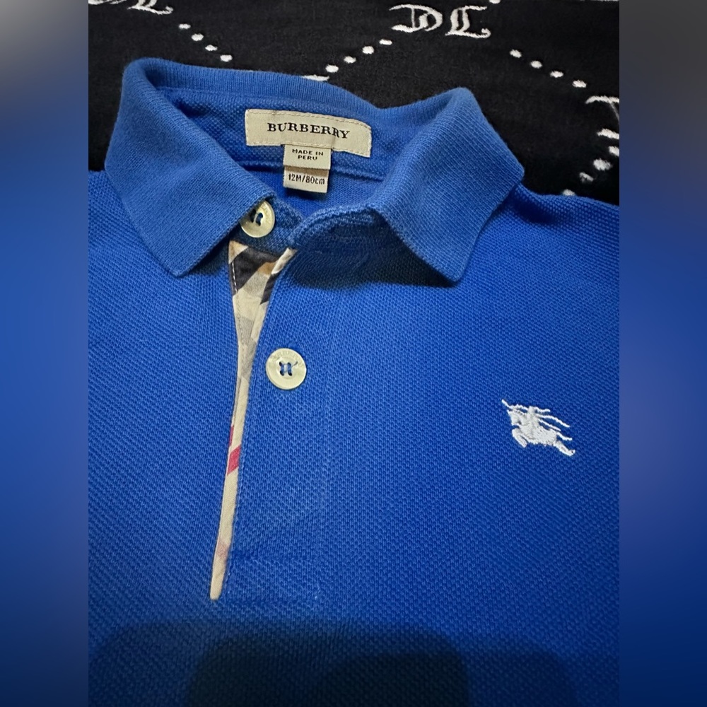 Blue BURBERRY Polo shirt for baby’s.